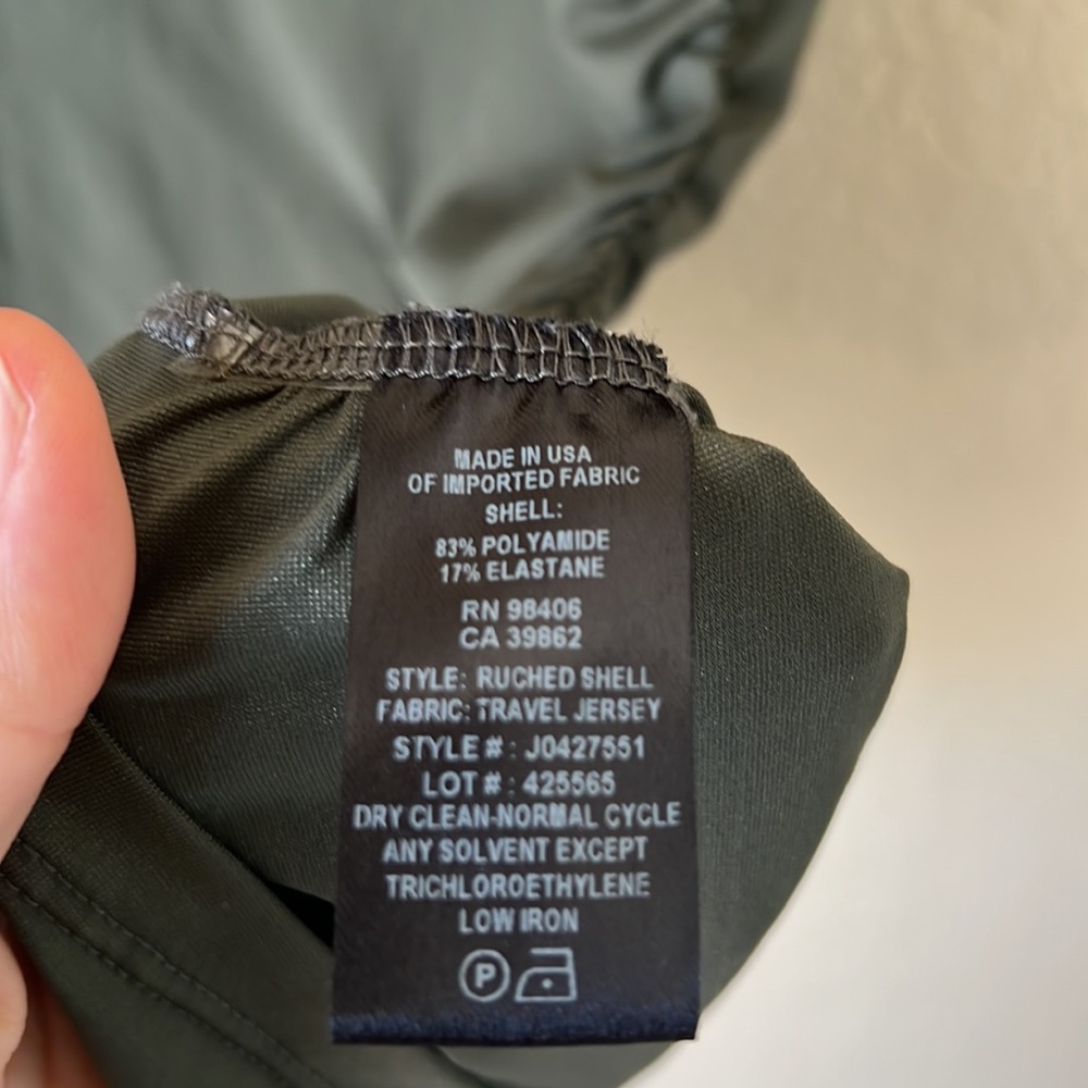 Theory green ruched travel jersey tank top - Picture 8 of 10